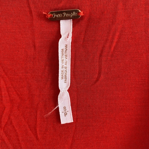 FREE People 70’s Orange Deep V Bell Sleeve Mini Dress Size S - Picture 6 of 12